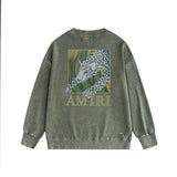 Amiri washed sweatshirt black panther printing washed and distressed
