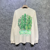 Amiri long sleeve shirts green leaf letterprinting