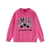 Amiri washed sweatshirt outline five-pointed star printing washed and distressed