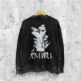 Amiri washed sweatshirt angel printing washed and distressed