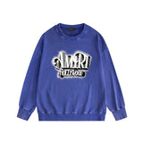 Amiri washed sweatshirt stereo hollywood printing washed and distressed