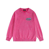 Amiri washed sweatshirt flame island printing washed and distressed