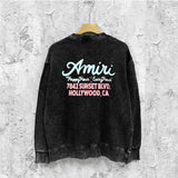 Amiri washed sweatshirt wine glass letterprinting washed and distressed