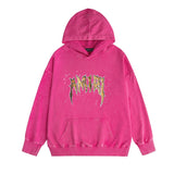 Amiri washed hoodie splashed paint skeleton washed distressed printing