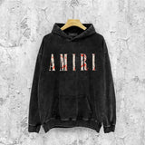 Amiri washed hoodie retro totem distressed printing