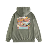 Amiri washed hoodie lake view oil painting distressed printing