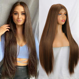 Women's Wigs Middle Part Straight Lace Front Wig