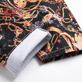 Mens Fashion Jeans Black paintbrush graffiti 8838#