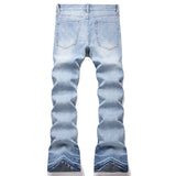 Mens Fashion Jeans rhinestones Wide-leg pants 5722#