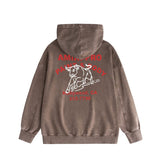 Amiri washed hoodie bull printing distressed printing