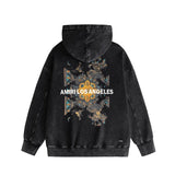 Amiri washed hoodie damaged oil painting distressed printing