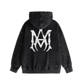 Amiri washed hoodie mottled spider distressed printing