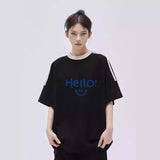 Drew T Shirts Cotton Hello Printed Loose