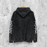Amiri washed hoodie new bone sleeves distressed printing