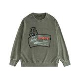 Amiri washed sweatshirt top hat magician printing washed and distressed