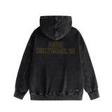 Amiri washed hoodie oil painting flying eagle distressed printing