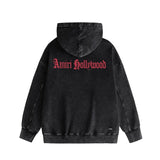 Amiri washed hoodie sanskrit printing distressed printing