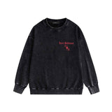 Amiri washed sweatshirt sanskrit printing washed and distressed