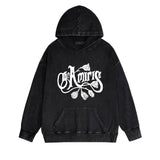 Amiri washed hoodie morning glory printing distressed printing