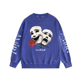 Amiri washed sweatshirt double-sided rose print washed old