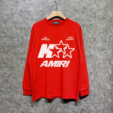 Amiri long sleeve shirts five-pointed star mottled letterprinting
