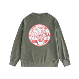 Amiri washed sweatshirt circle sketch printing washed and distressed