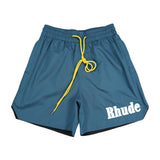 Rhude Shorts Embroidered Tether Elastic Casual Shorts Beach Sweatpants
