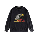 Amiri washed sweatshirt eagle printing washed and distressed