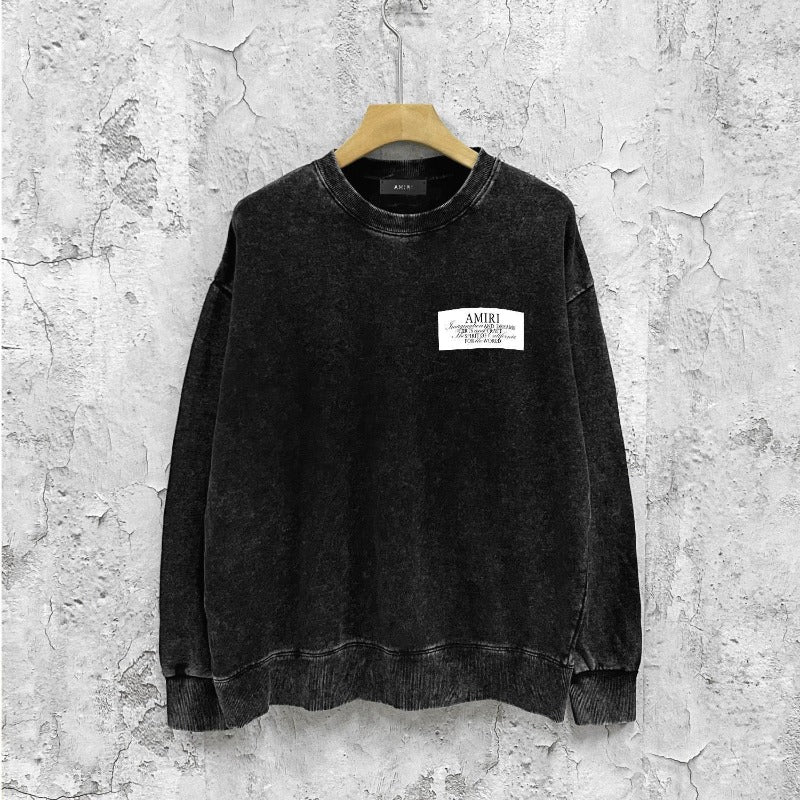 Amiri washed sweatshirt hollywood art word printing washed and distressed