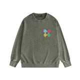 Amiri washed sweatshirt color block simple label set printing washed and distressed