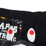 Bathing Ape Pants Shark Head Color Graffiti Splicing Sweatpants