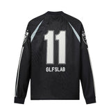 Men's long sleeve shirt - gt retro west coast sports jersey style - hip hop patchwork design