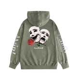 Amiri washed hoodie double-sided rose distressed printing