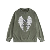 Amiri washed sweatshirt wing crown printing washed and distressed