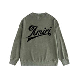 Amiri washed sweatshirt oblique letterprinting washed and distressed