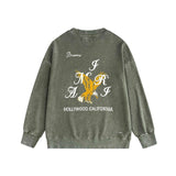 Amiri washed sweatshirt hollywood eagle printing washed and distressed