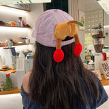 Y2k hot girl hat heavy industry mickey butt cartoon candy color baseball cap sunshade peaked cap