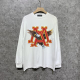 Amiri long sleeve shirts oil painting flying eagle printing