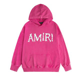 Amiri washed hoodie fog star distressed printing