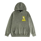 Amiri washed hoodie xiaohu distressed printing