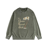 Amiri washed sweatshirt coconut tree bird print washed and old