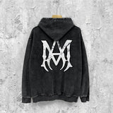 Amiri washed hoodie mottled spider distressed printing