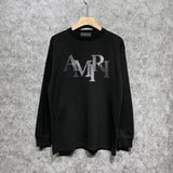Amiri long sleeve shirts gray gradient letterprinting