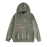 Amiri washed hoodie watercolor cartoon letter washed distressed printing