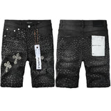 purple brand denim shorts