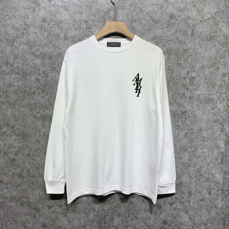 Amiri long sleeve shirts vertical small overlapping letterprinting