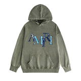 Amiri washed hoodie cashew flower overlapping letter washed distressedprinting