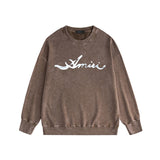 Amiri washed sweatshirt smoke letterprinting washed and distressed
