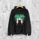Amiri washed hoodie angel twins washed distressed printing