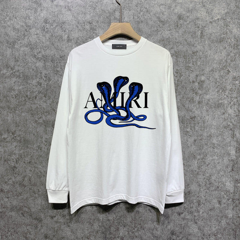 Amiri long sleeve shirts new font cobra printing